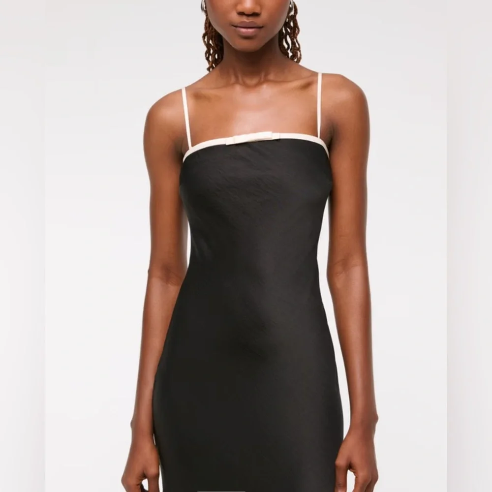 ABERCROMBIE & FITCH Julia Slip Strapless‎ Bow Detail Maxi Dress Satin MP